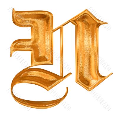 Golden pattern gothic letter N Golden pattern gothic letter N