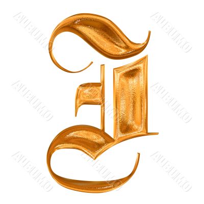Golden pattern gothic letter I