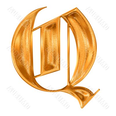 Golden pattern gothic letter Q Golden pattern gothic letter Q