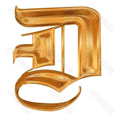 Golden pattern gothic letter D