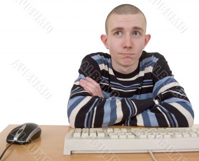 Young man with the keyboard