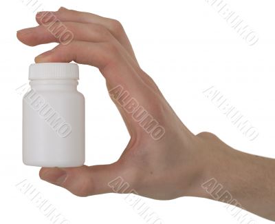 Vial with a drug in a hand