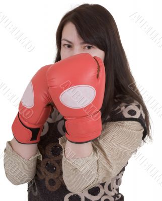 Girl in boxing-gloves