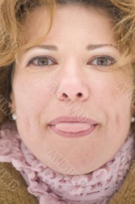portrait woman in park close up