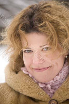 portrait woman in park closeup