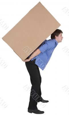 Man holding cardboard box