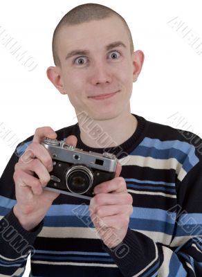 Young man with camera