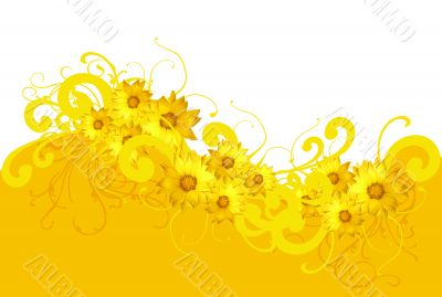 spring floral yellow background