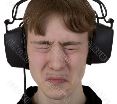 Guy with ear-phones on a head