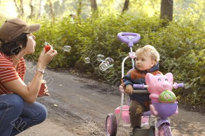 mother and child close up