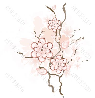 Chinese, floral design element Chinese, floral design element