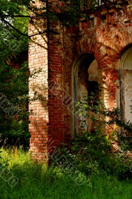 Abandoned old red brick structure