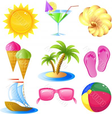 Vacation and travel icon set Vacation and travel icon set