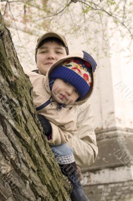 mother and baby in park