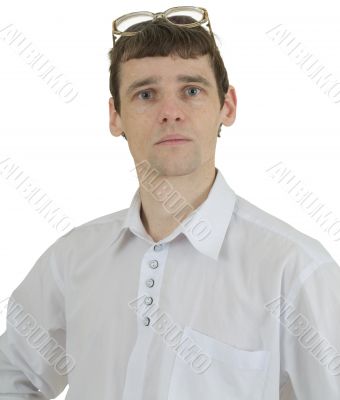 Male portrait and spectacles