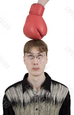 Man and boxing-glove