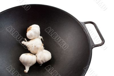 Garlic in Wok Garlic in Wok