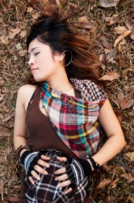 Beautiful Girl Lying on the Ground