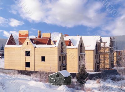 Houses under construction