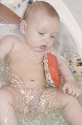 baby in bath