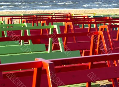 Benches on the beach Benches on the beach
