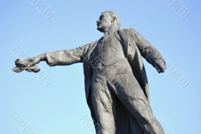 Fragment of Sculpture. A Man in Expressive Pose.