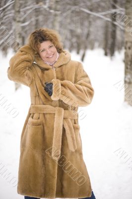 portrait woman on forest