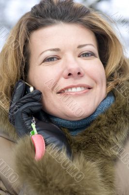woman with phone closeup