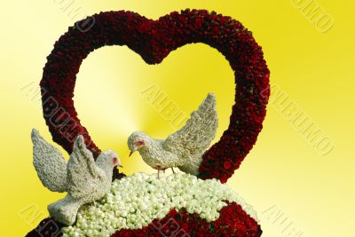 valentine birds and rose flower heart valentine birds and rose flower heart