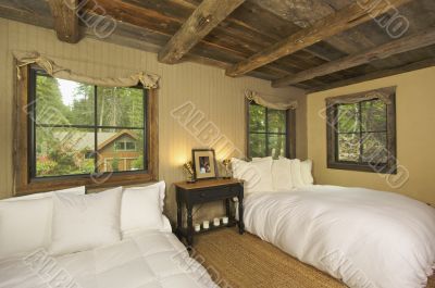 Luxurious Rustic Log Cabin Bedroom