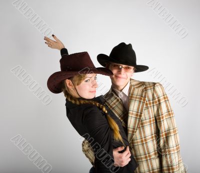 pair in cowboy`s hats