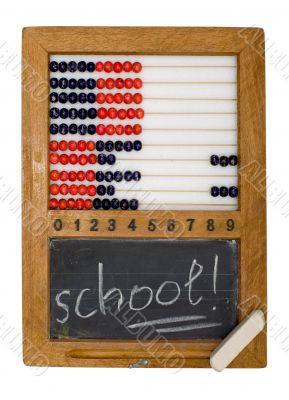 Children`s school board and abacus