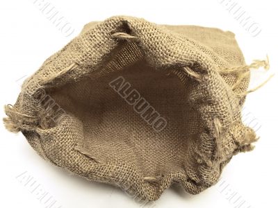 open beige linen sack with the braids