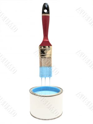 bristle and can with blue color bristle and can with blue color