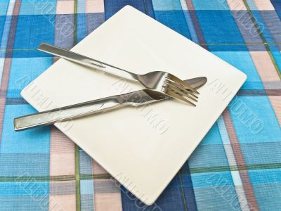dish at tablecloth