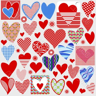 background collection heart rasterized graphic