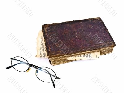 old book and glasses