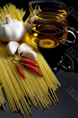 pasta garlic extra virgin olive oil and red chili pepper
