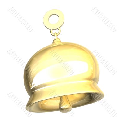 golden bell with white background 3D made golden bell with white background 3D made