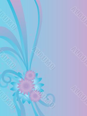 flowers and ribbons on blue flowers and ribbons on blue