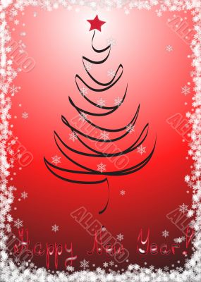 X-mas trees astract, blue background X-mas trees astract, blue background