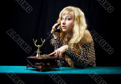 Lovely girl on telephone