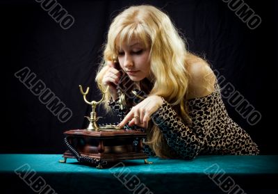 Lovely girl on telephone