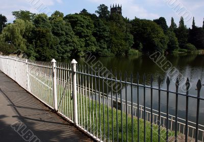 Lake with fence