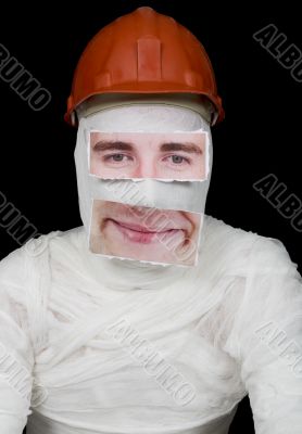 Egyptian mummy with false mouth and eyes