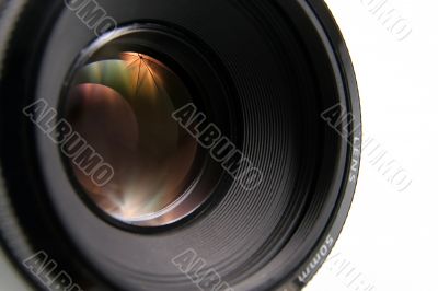 Lens, with refracted light and rainbow colors