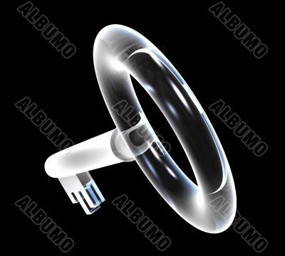 key in glass with black background - 3d made key in glass with black background - 3d made