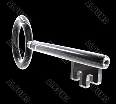 key in glass with black background - 3d made key in glass with black background - 3d made