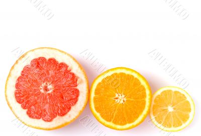 lemon, orange and grapefruit