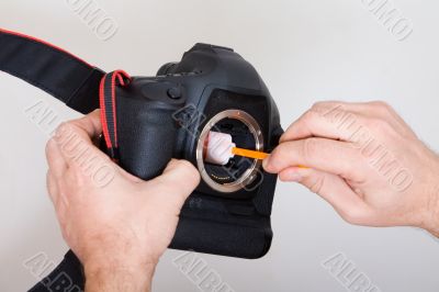 Cleaning of a digital camera